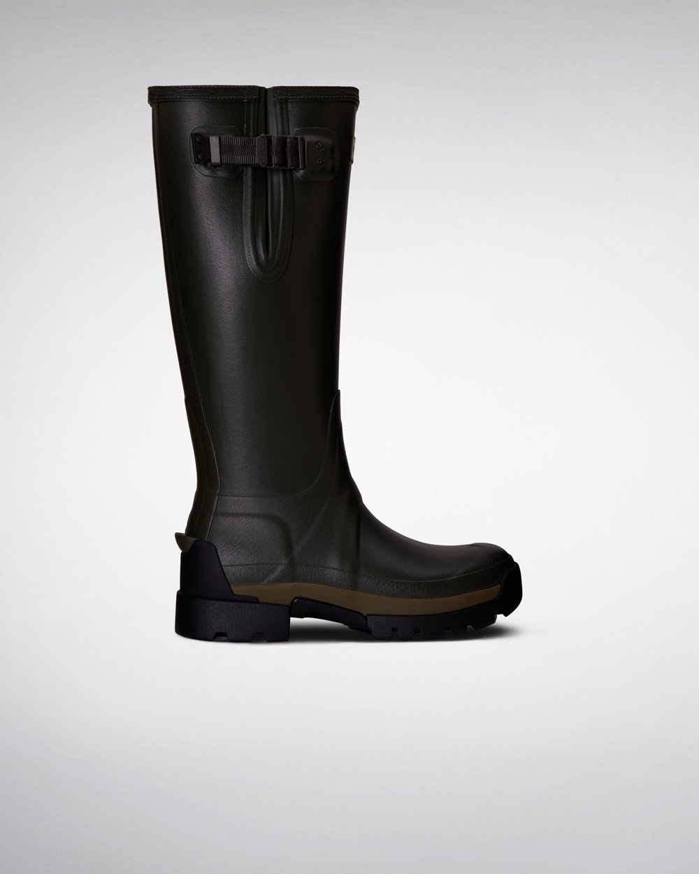 Hoge Regenlaarzen Dames - Hunter Balmoral Side Adjustable 3Mm Neoprene - Donker Olijfgroen - 42MACQX